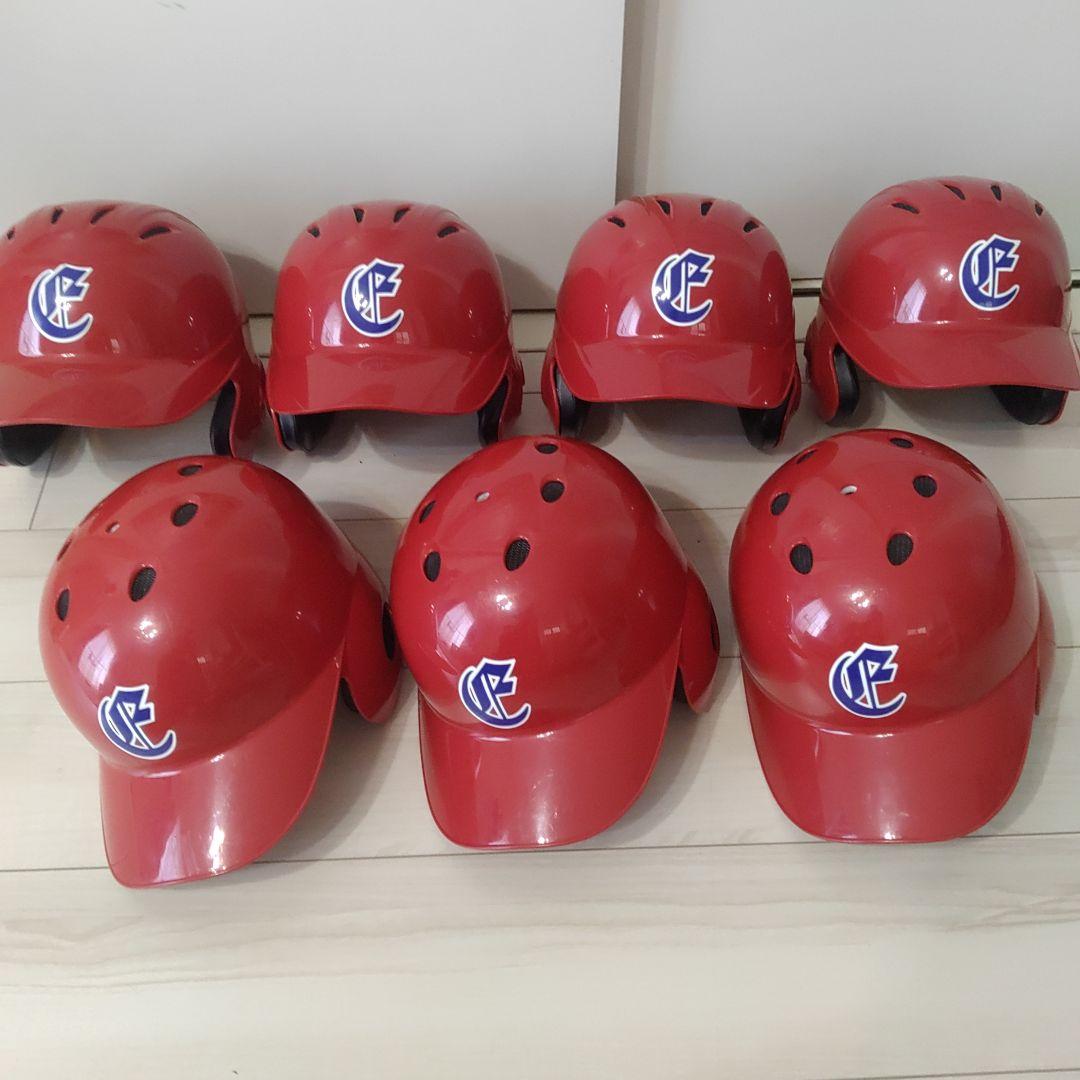 赤 ヘルメット 7個セット 野球 ゼット ヘルメットセット 7個 ヘルメット 軟式野球 軟式用 両耳