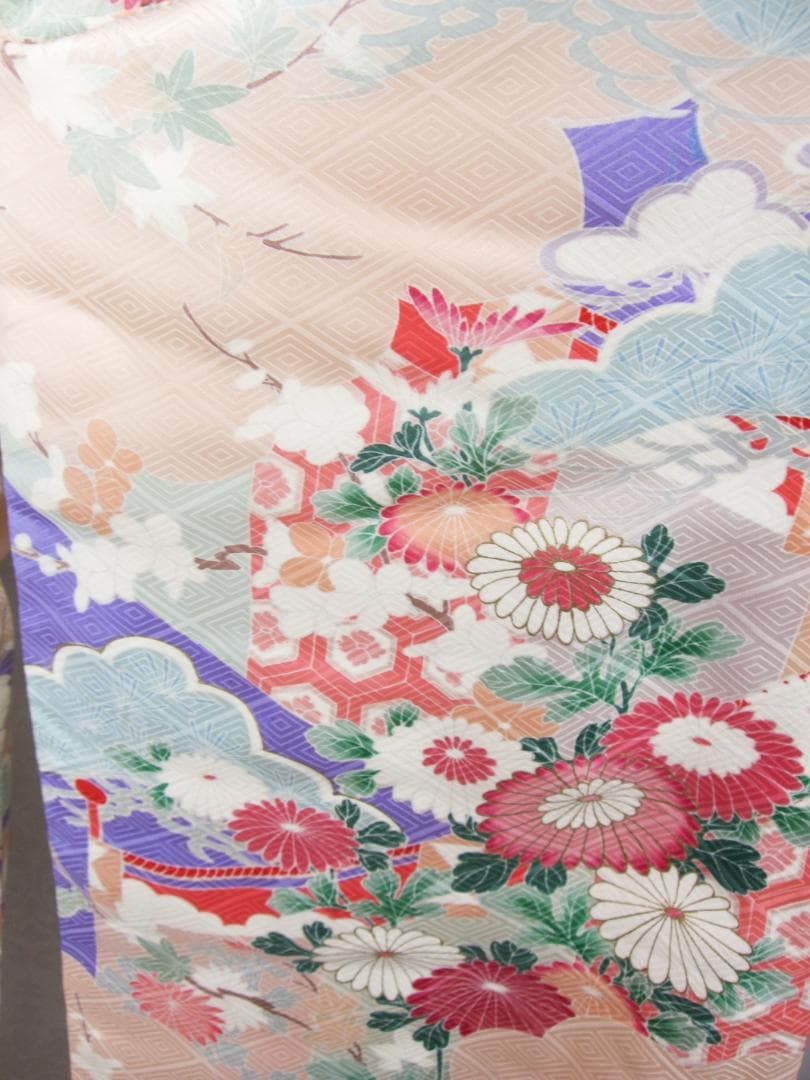 パステル古典柄/ぼかし染め/金駒刺繍/振袖フルセット m61白 成人式