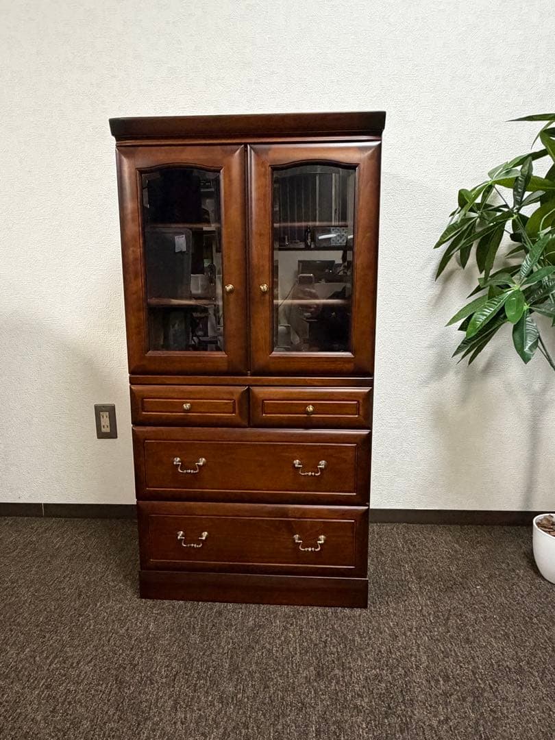 昭和レトロ 武富木工 キャビネット 食器棚 アンティーク調 な*お様 昭和レトロ 武富木工 キャビネット 食器棚 アンティーク調