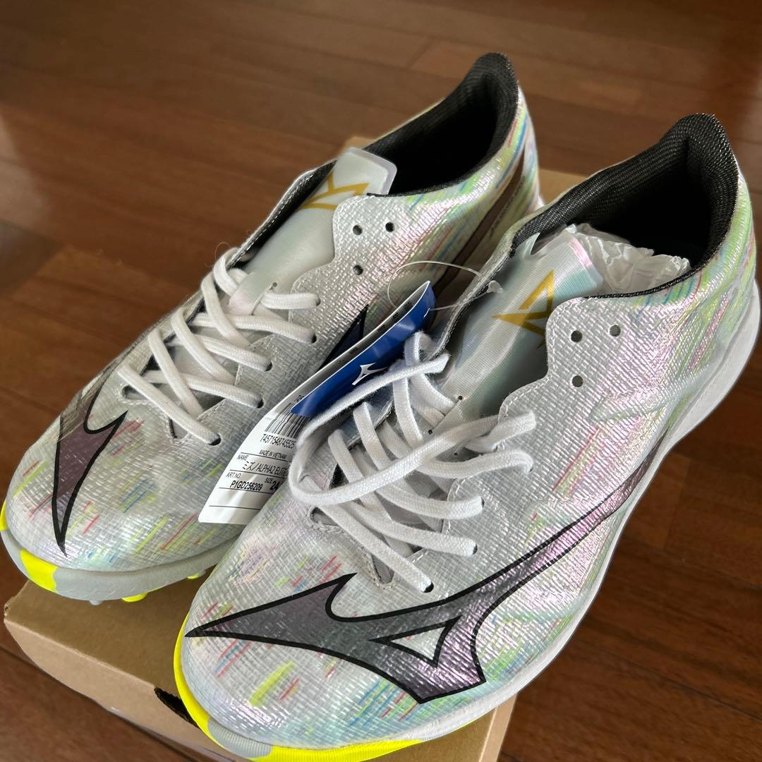 mizuno alpha Ⅱ ELITE AS 24cm Mizuno Alpha II Elite FG Firm Ground Soccer Cleat, White/Neon