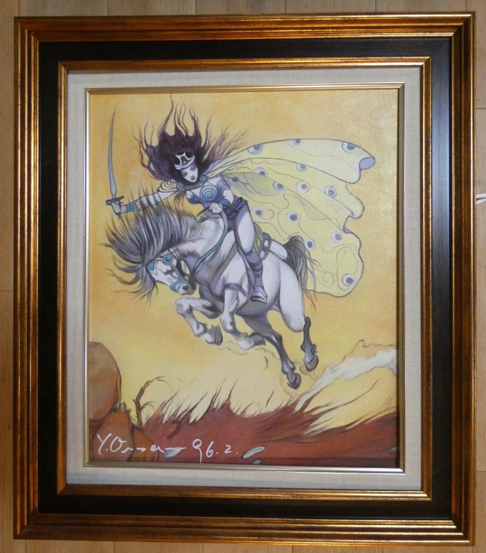 油絵　額付き　天野喜孝　 F8 【　人物　】手描き　肉筆 油絵 額付き 天野喜孝 F8 【 人物 】手描き 肉筆 【公式通販】