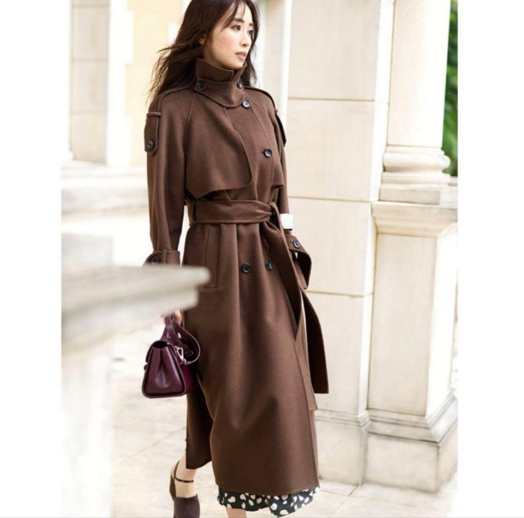 SNIDEL ウロコカシミアスタンドカラーコート ブラウン SNIDEL - 僅少 新品 SNIDEL ウロコカシミアスタンドカラーコート