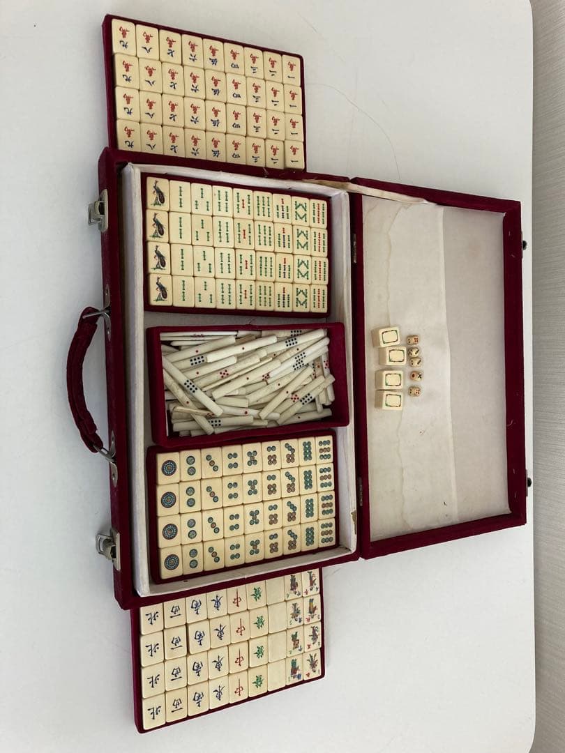 麻雀牌　レトロ 全部無垢の牌　年代物 Amazon | 麻雀麻雀牌 レトロスタイルのアンティーク麻雀ボックス 超