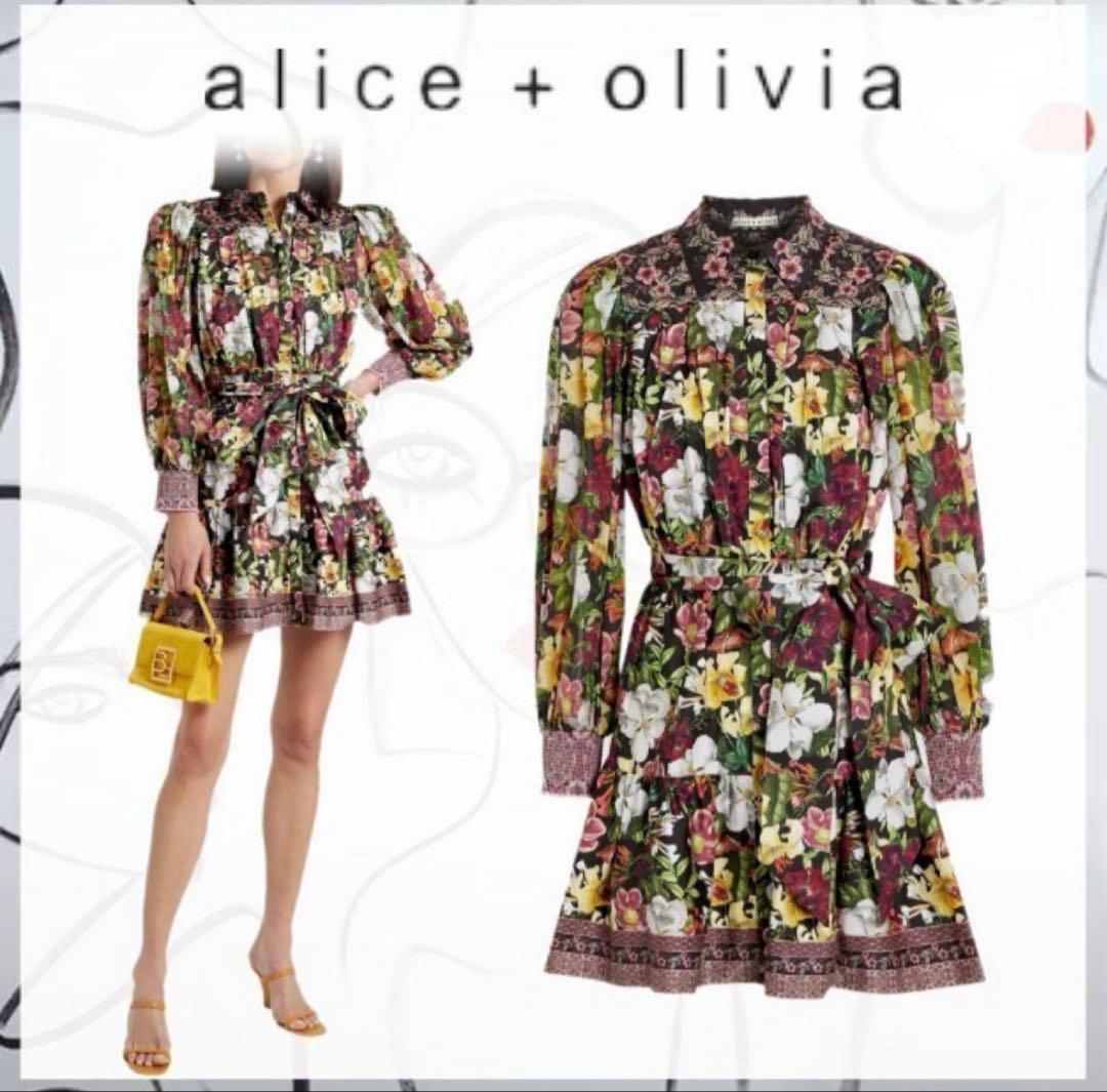 alice + olivia フラワープリント シャツワンピース モノトーンフラワープリントシャツワンピース | ANAYI/アナイ | 三越