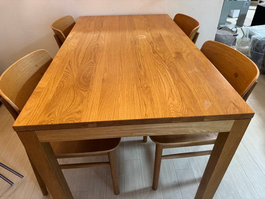 無印良品 ダイニングテーブルセット チェア オーク材 大阪 手渡し 期間限定 無印良品 / muji オーク無垢材 ダイニングセット テーブル チェア2脚