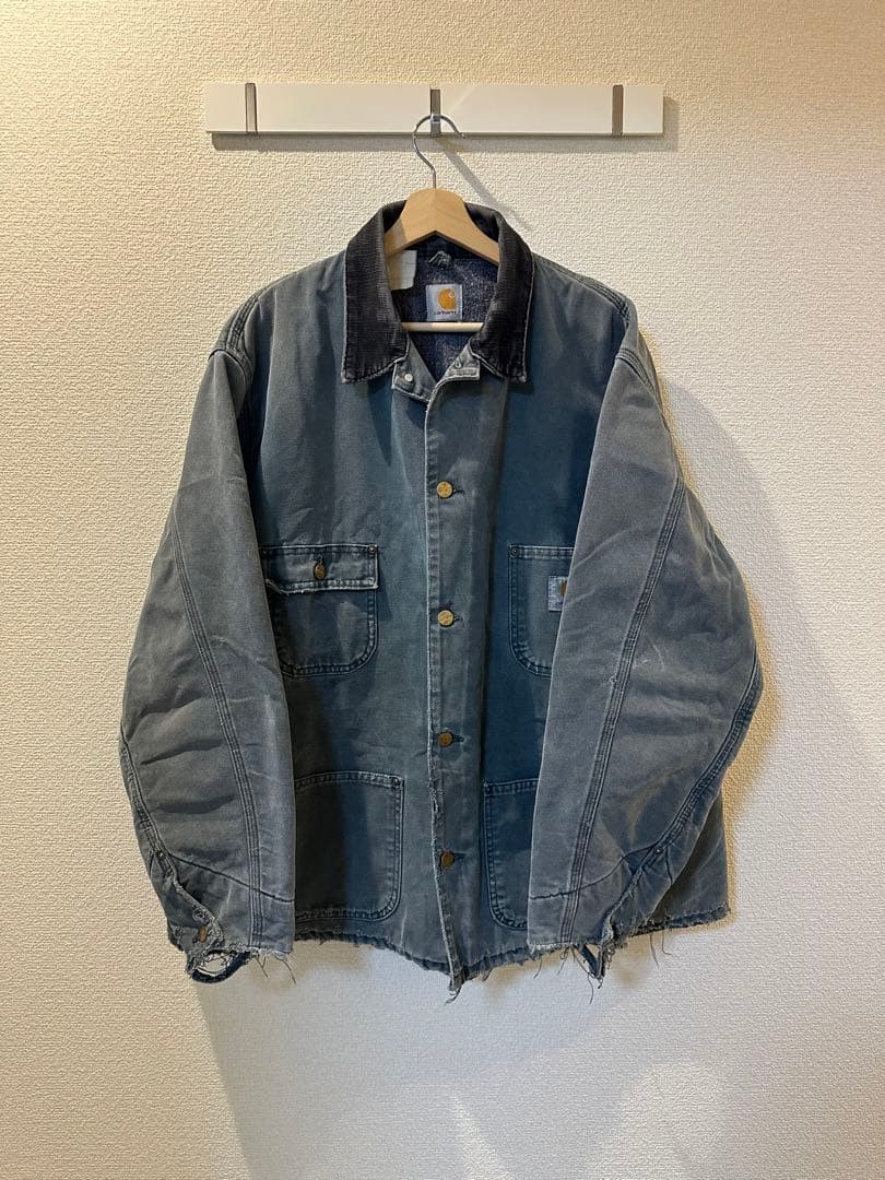 Carhartt ボロの美学　ミシガン　チョアコート　80s 80s carhartt カーハート ミシガンチョアコート ベージュ 44 XL | 古着