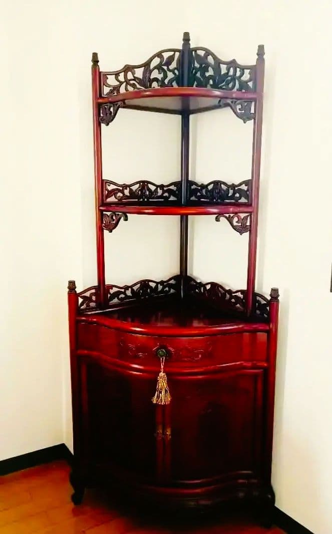 〜momo〜飾棚【シノワズリ】猫脚コーナーキャビネット MINT アンティーク調ガラスキャビネット 猫脚プリンセスシリーズ