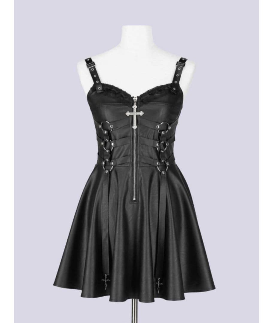 ワンピース IMVAL / Harness Leather Dress [BLK] IMVAL / Frill Leather Dress [BLK] - QOOZA