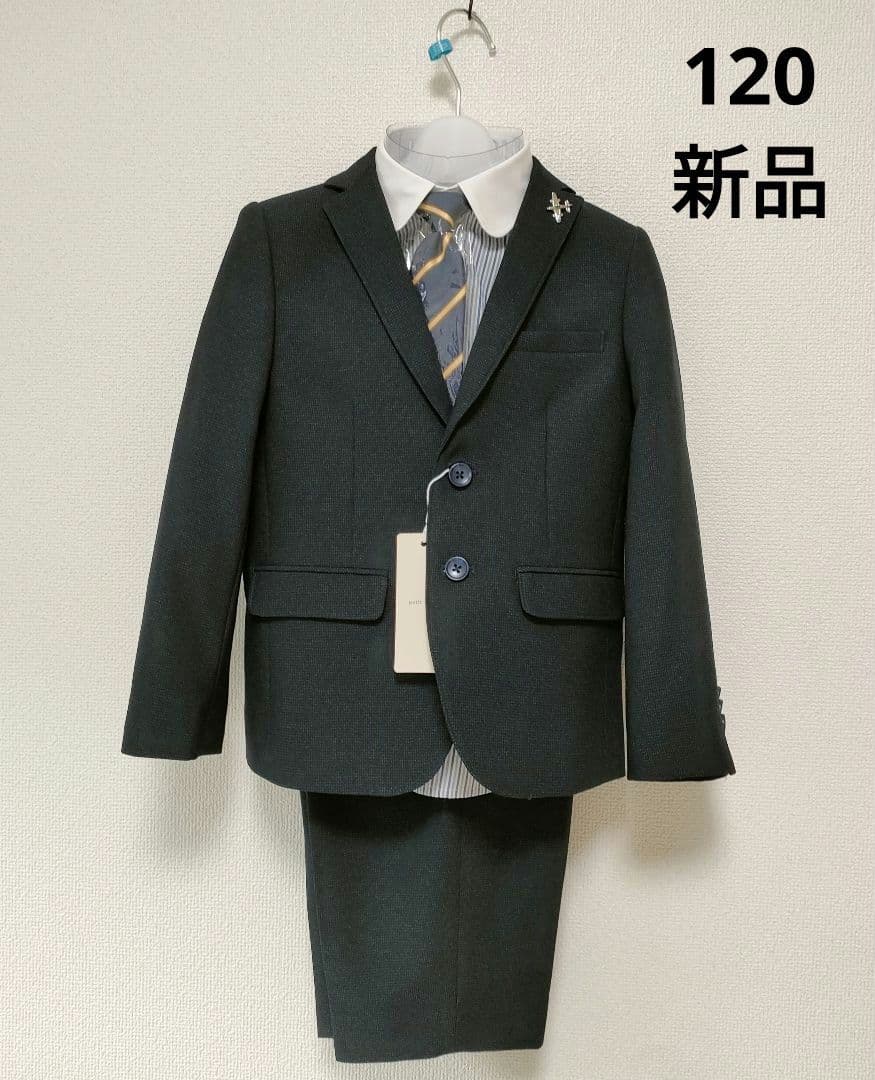 新品 ＊ 【120】 プティマイン スーツ フォーマル グレー 飛行機 入学式 petit main プティマイン フォーマルワンピース 120 ジャケット＋