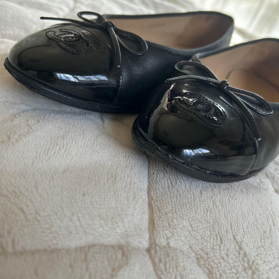 希少サイズ！シャネル バレリーナ バレエシューズ ブラック 39.5 靴