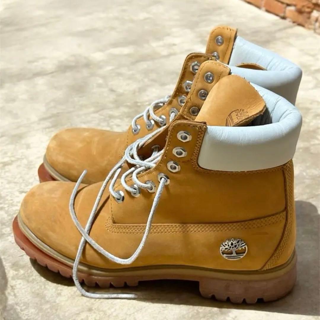 か*う様 Timberland ベージュ ハイカット ワークブーツ - メルカリ