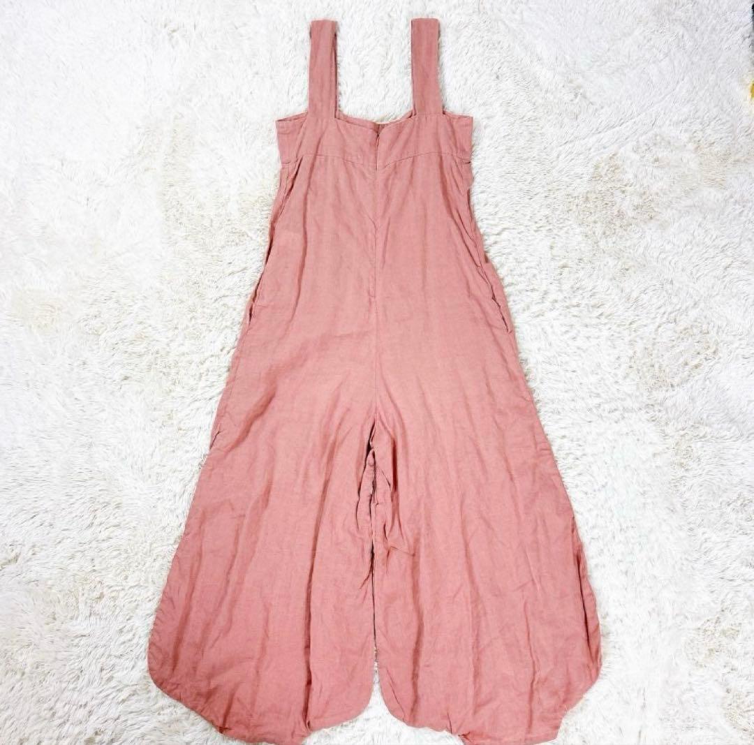 【美品】MYLAN カラーリネンオールインワン　ワイド　バルーン MYLAN カラーリネンオールインワン ワイド バルーン