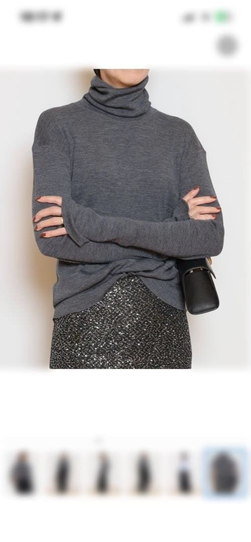 RIBタートル Checkered Rib Turtle PO3シーズン着用可能なタートルネックニット