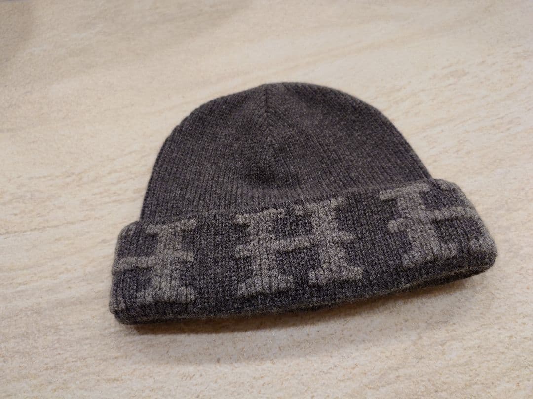 ☆新品未使用☆HERMES カシミヤグレー ニット帽 Lサイズ 名東】エルメス ニットキャップ ヘブン シャルボン フランネルグレー L