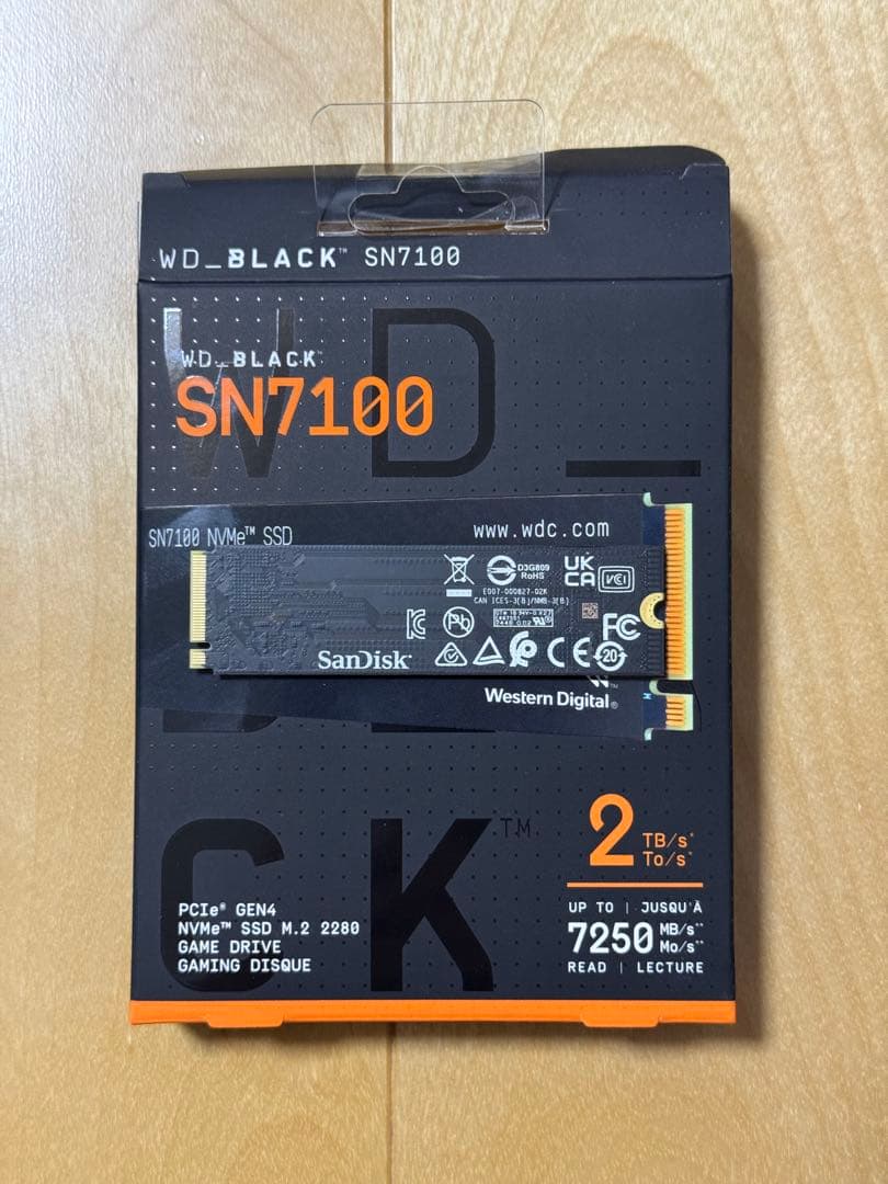 内蔵型SSD WD_BLACK SN7100 2TB SSD WD BLACK SN7100 2TB Internal SSD Gen 4 x4 NVMe WDBELG0020BBK-WRSN
