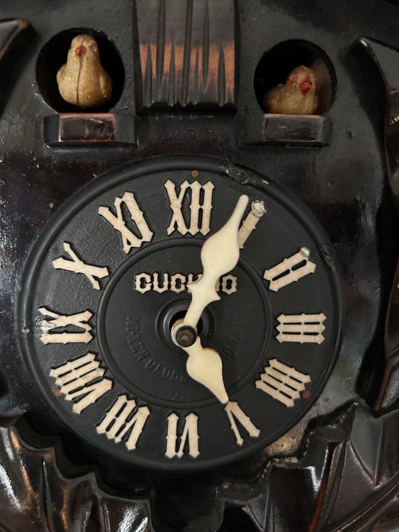 小型レトロ　ゼンマイ時計ハト時計