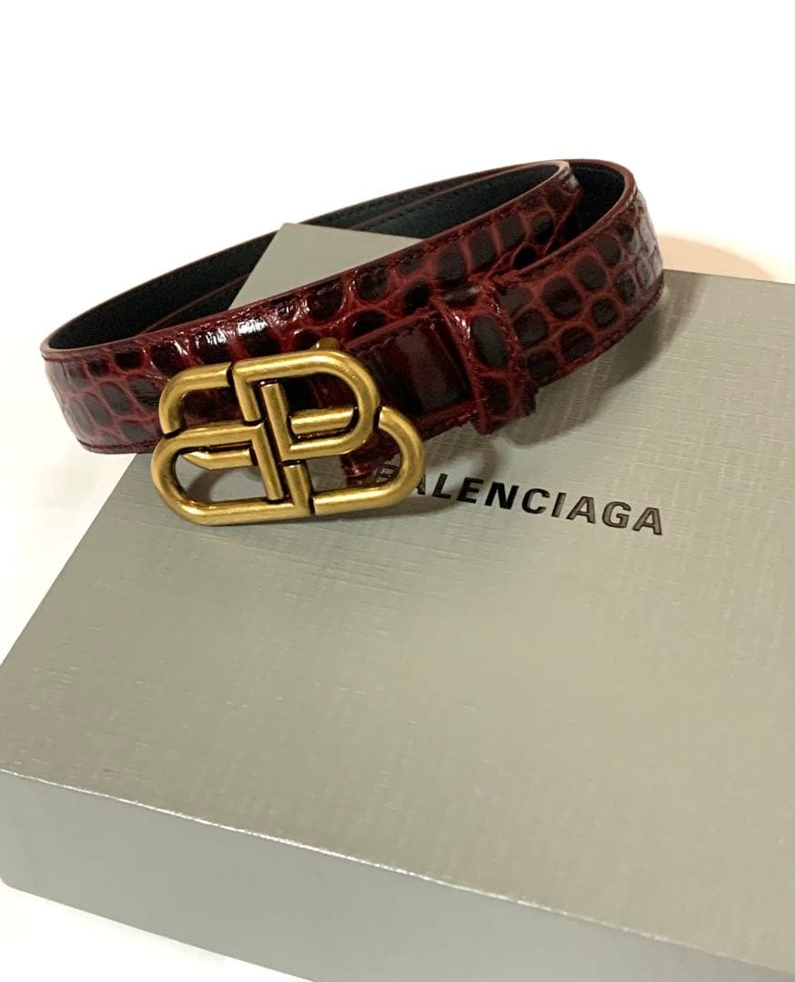 【希少】BALENCIAGA バレンシアガ　BBロゴ　ベルト　箱袋付 楽天市場】BALENCIAGA バレンシアガ ベルト BB LARGE BELT 35 ラージ