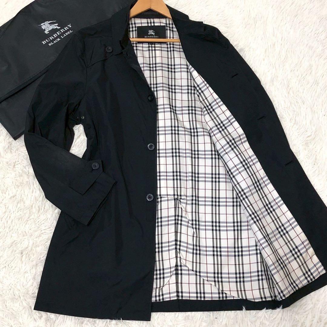 良品◎ノバチェック◎Burberry Black Label ステンカラーコート 天照様専用】 バーバリーブラックレーベル ステンカラーコート ノバ