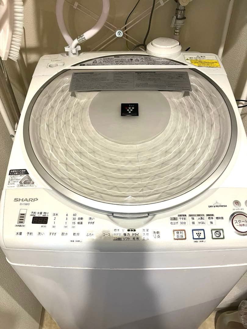 送料込　SHARP 8kg 縦型　全自動洗濯機 乾燥機能付　本体　2012年製 SHARP 縦型洗濯乾燥機【洗濯8kg /乾燥4.5kg】パワフル洗浄モデル 型番