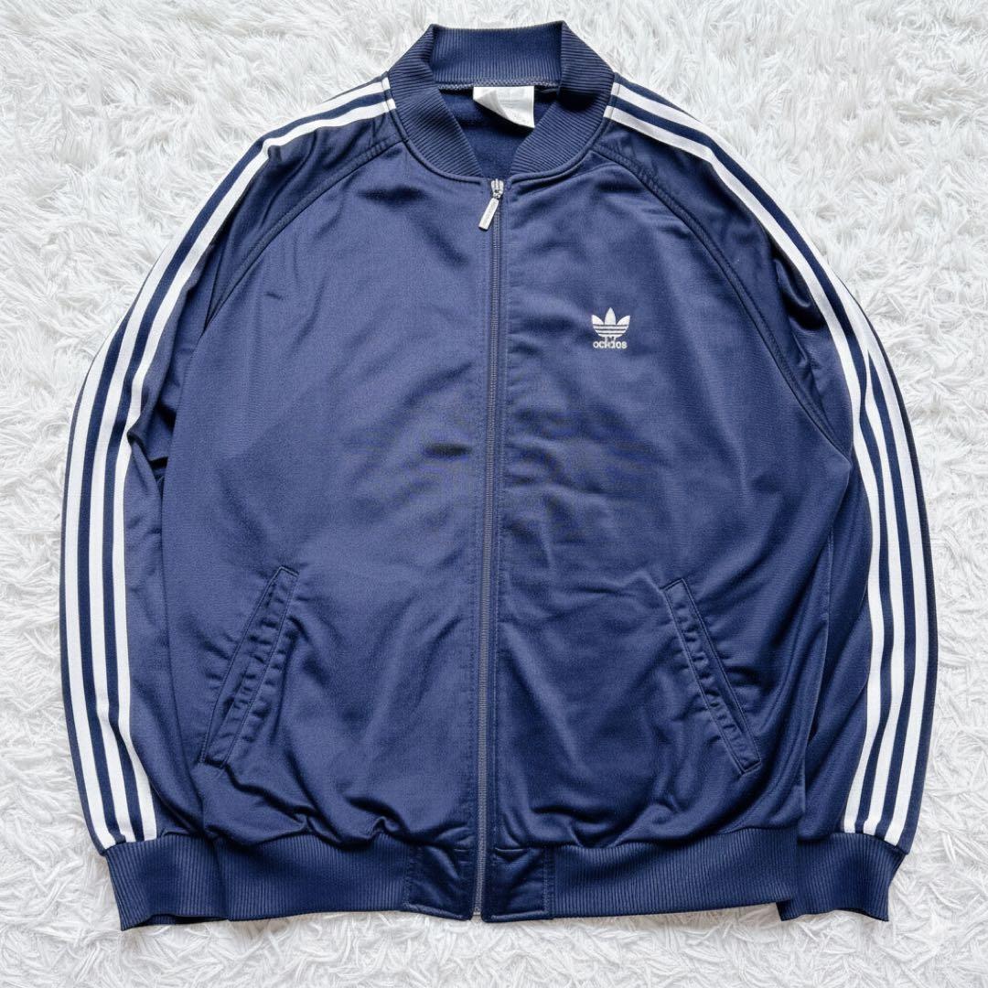 美品 90s アディダス トラックジャケット 刺繍ロゴ 万国旗タグ ヴィンテージ
