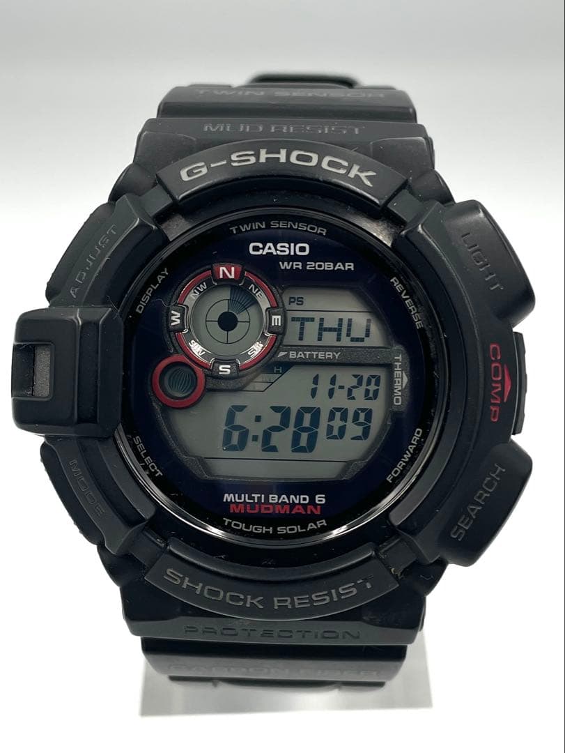 動作OK｜CASIO G-SHOCK MUDMAN GW-9300 ブラック Casio G-Shock Mudman GW-9300-1JF Solar Atomic Radio Compass