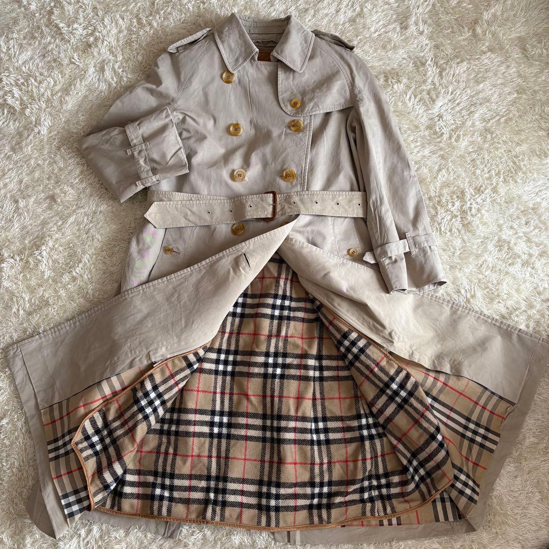 バーバリー トレンチコート 英国製 ノバチェック ライナー ベルト S〜M相当 BURBERRY - 希少✨バーバリーズ トレンチコート 2way ベルト ノバ