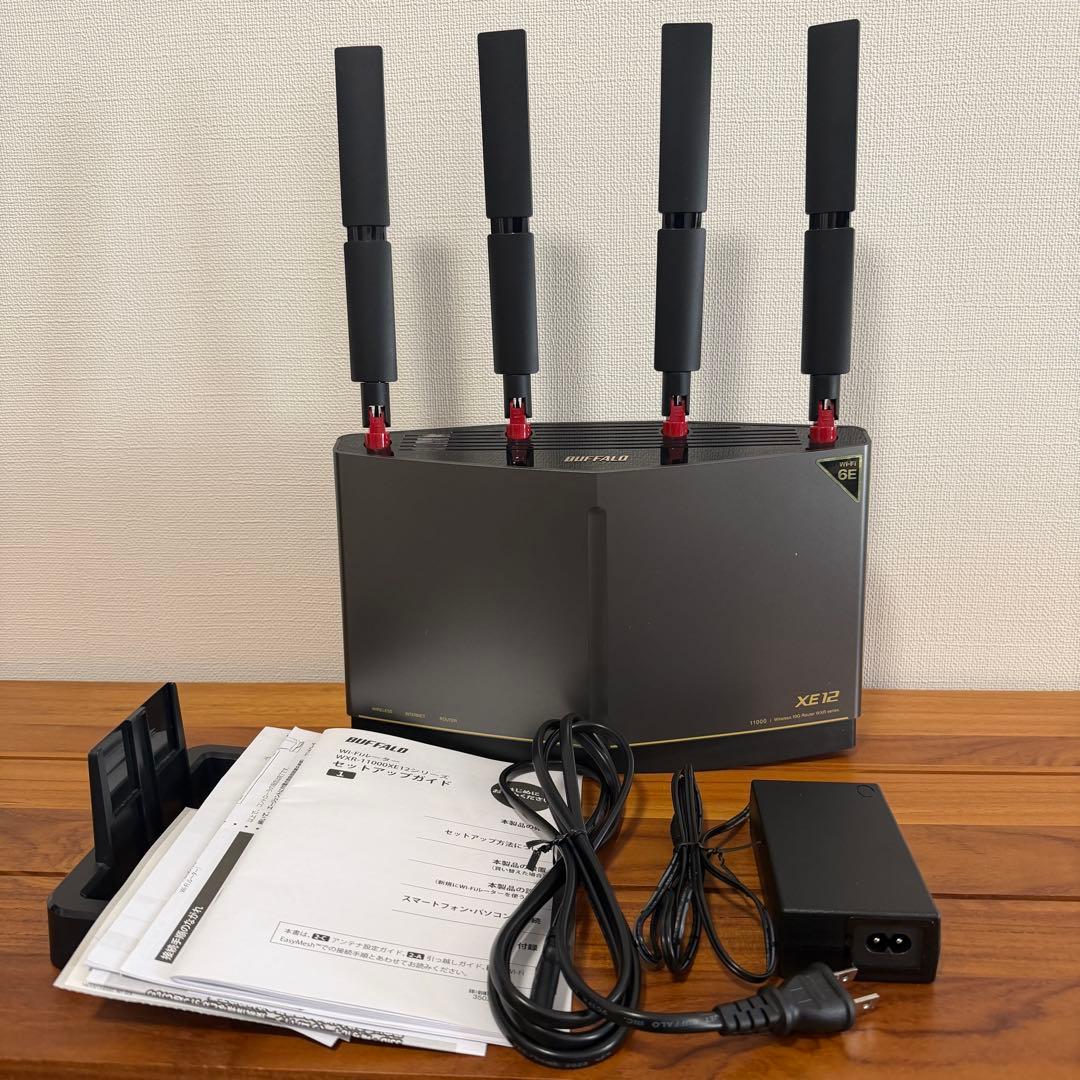 バッファロー Buffalo Wi-Fiルーター WXR-11000XE12 バッファロー「WXR-11000XE12」、Wi-Fi 6E 12ストリームに10Gbps×2の