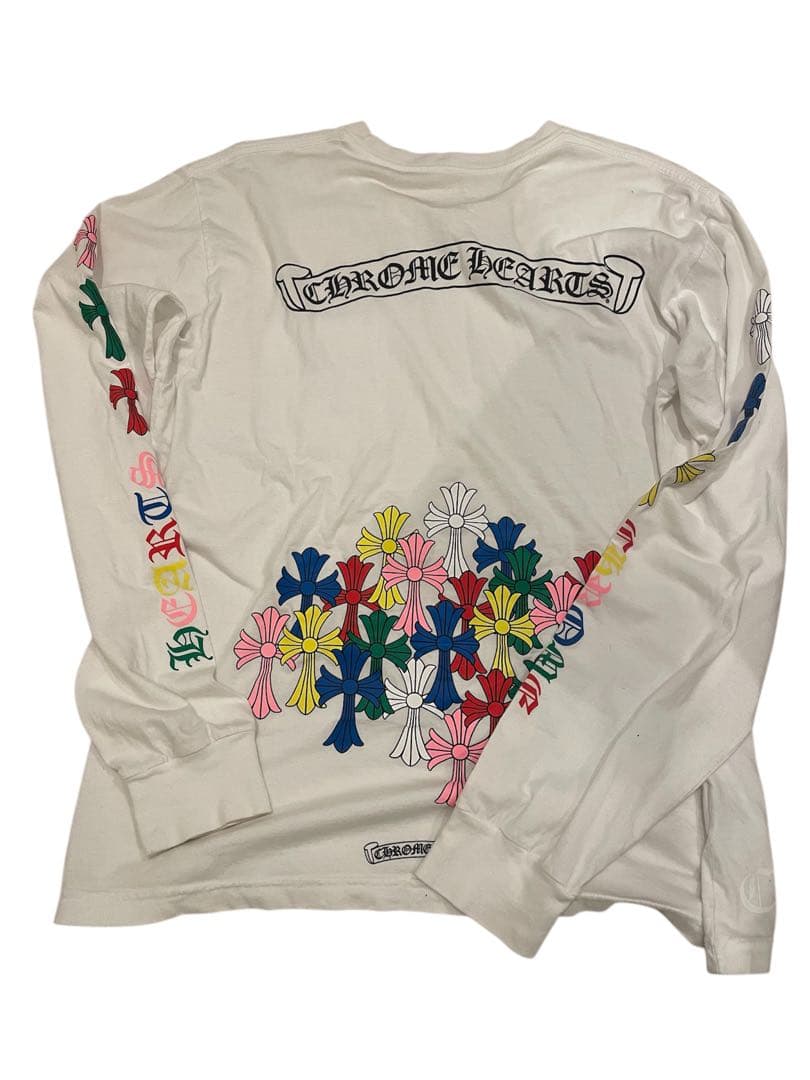 クロムハーツ マルチカラーセメタリークロス　ロンT 超希少　ホワイト　Lサイズ クロムハーツ マルチカラー セメタリークロス ロンT 白 - メルカリ