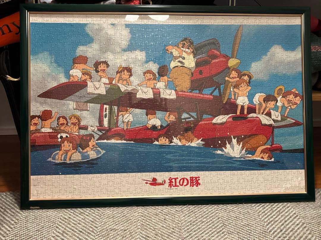 紅の豚 ジグソーパズル フレーム付き 1000ピース完成品 - メルカリ