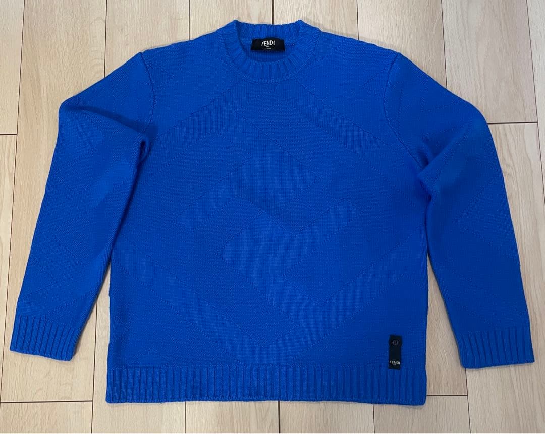 FENDI メンズ　ニットセーター 青 楽天市場】フェンディ 子供服 ニット セーター ネイビー ホワイト