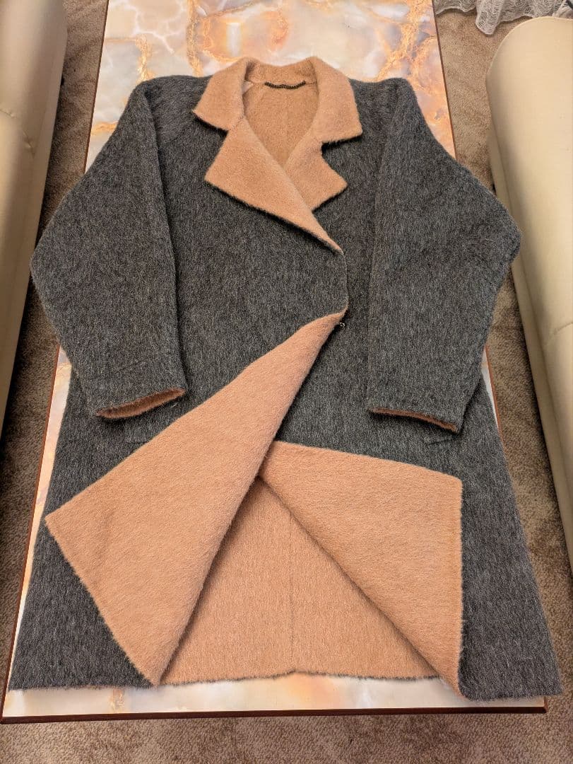 アンデスの至宝　極上アルパカ×キャメルダブルフェイスコート　グレー　百貨店購入 楽天市場】【 30％OFFクーポン】カシミヤ コート カシミア 100% コート