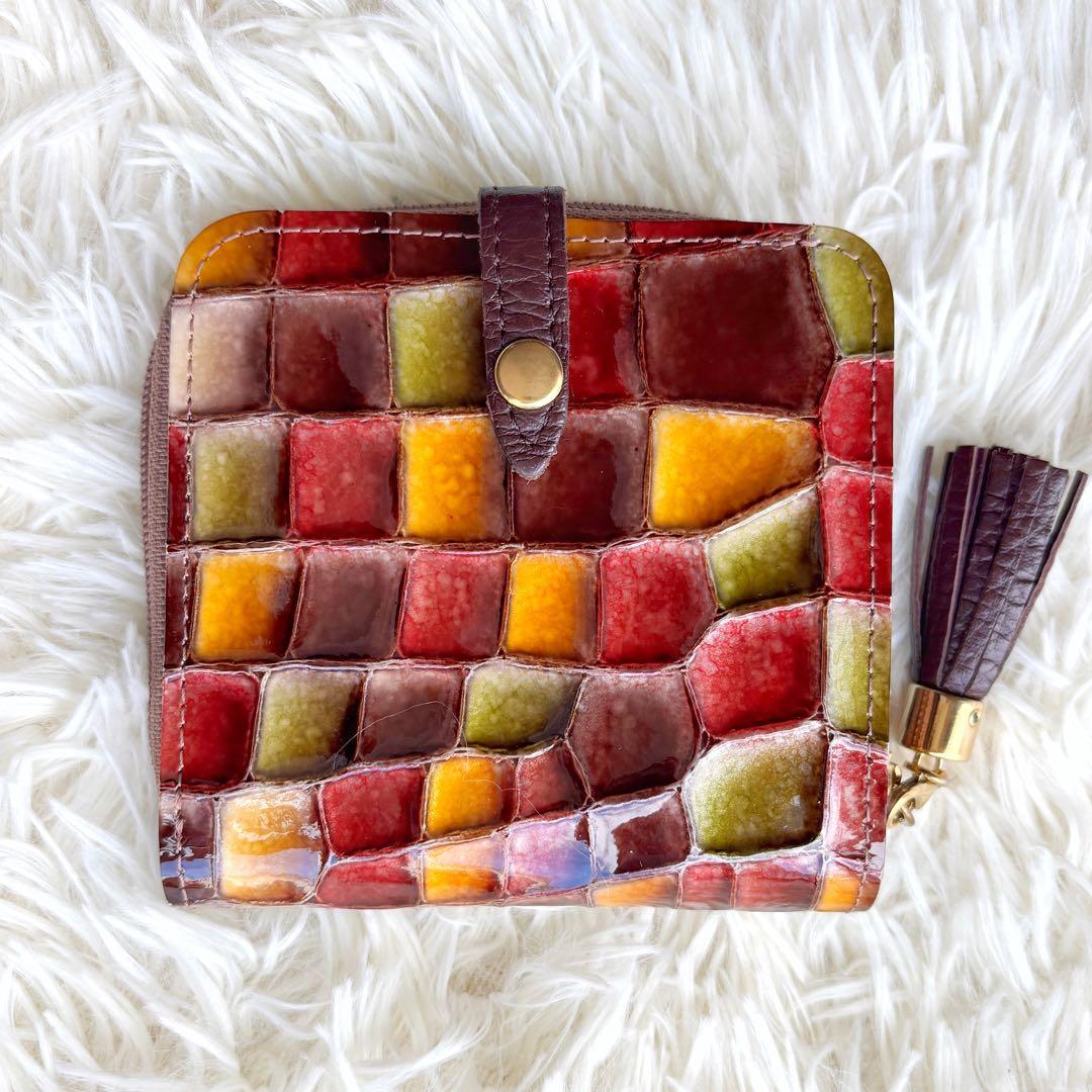 美品✨】 アタオ メリヴィトロ 二つ折り財布 タッセル ラウンド