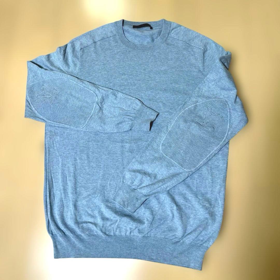 ルイ・ヴィトン　コットンセーター　薄手　ペールブルー　XL used 中古・古着通販】LOUIS VUITTON (ルイ ヴィトン) ダミエジップアップ
