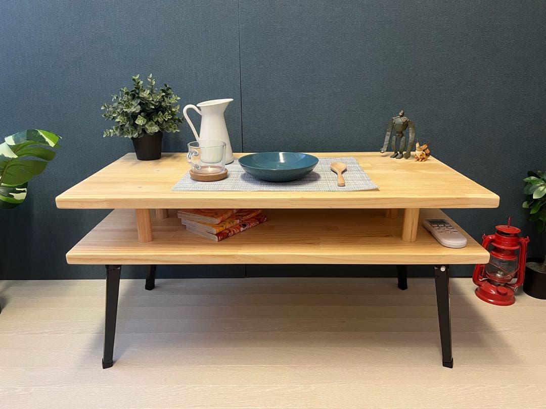 【在庫整理】 ローテーブル 長方形 収納付き 90cm パイン 折りたたみ脚 送料無料】 ローテーブル 6角形 90cm 2分割 パイン 折りたたみ脚