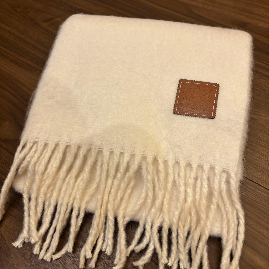 白 マフラー ホワイト CORNERS 毛羽立ち感♪太フリンジボリュームマフラー ストール オフ