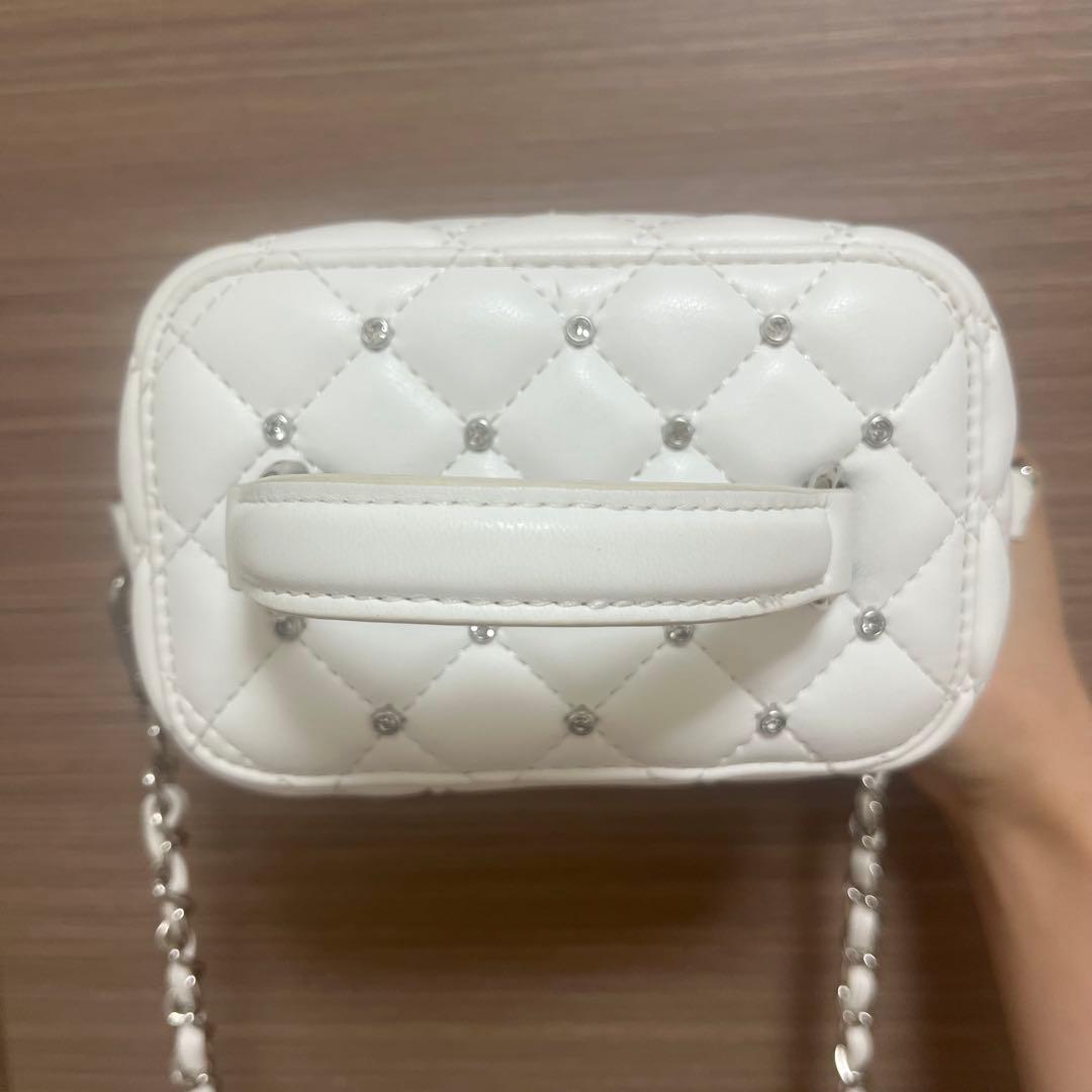 Darich ダーリッチ キルティングビジュースクエアミニバッグ ホワイト