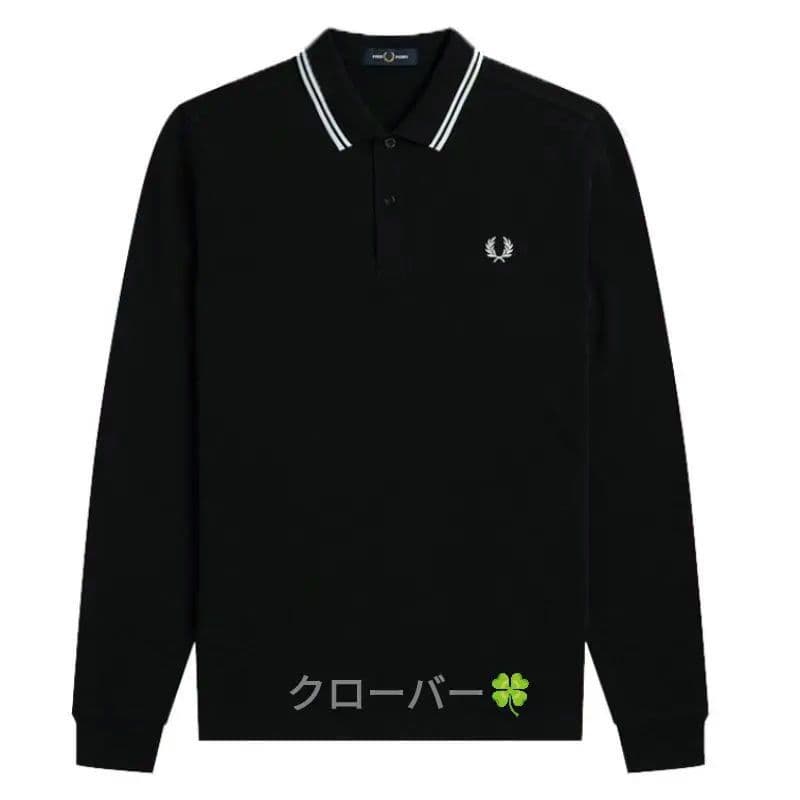 タグ付きFred Perry フレッドペリー 長袖ポロシャツ ブラック - メルカリ
