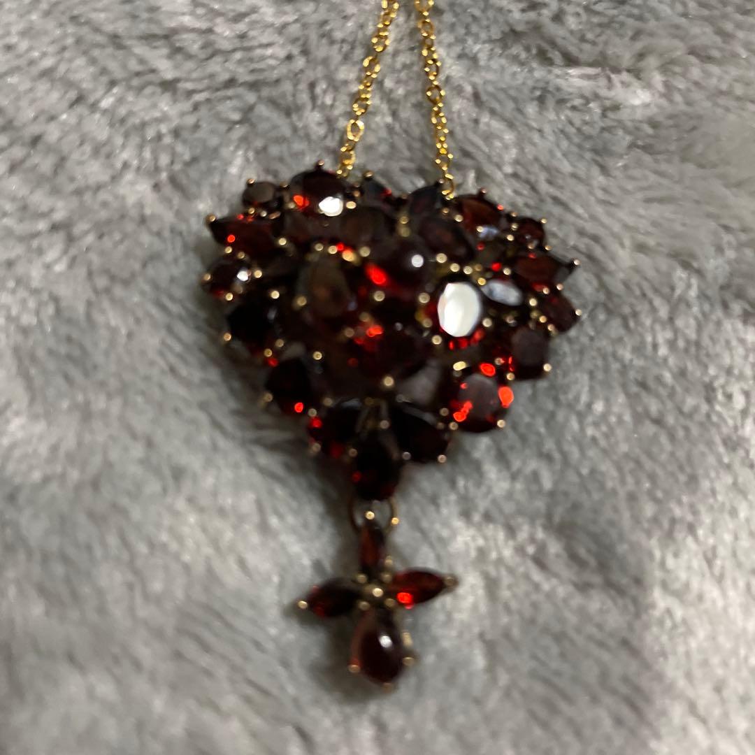 碌山　ガーネットブローチ・ペンダント 楽天市場】碌山 ガーネット＆オパールブローチペンダント ゴージャスな