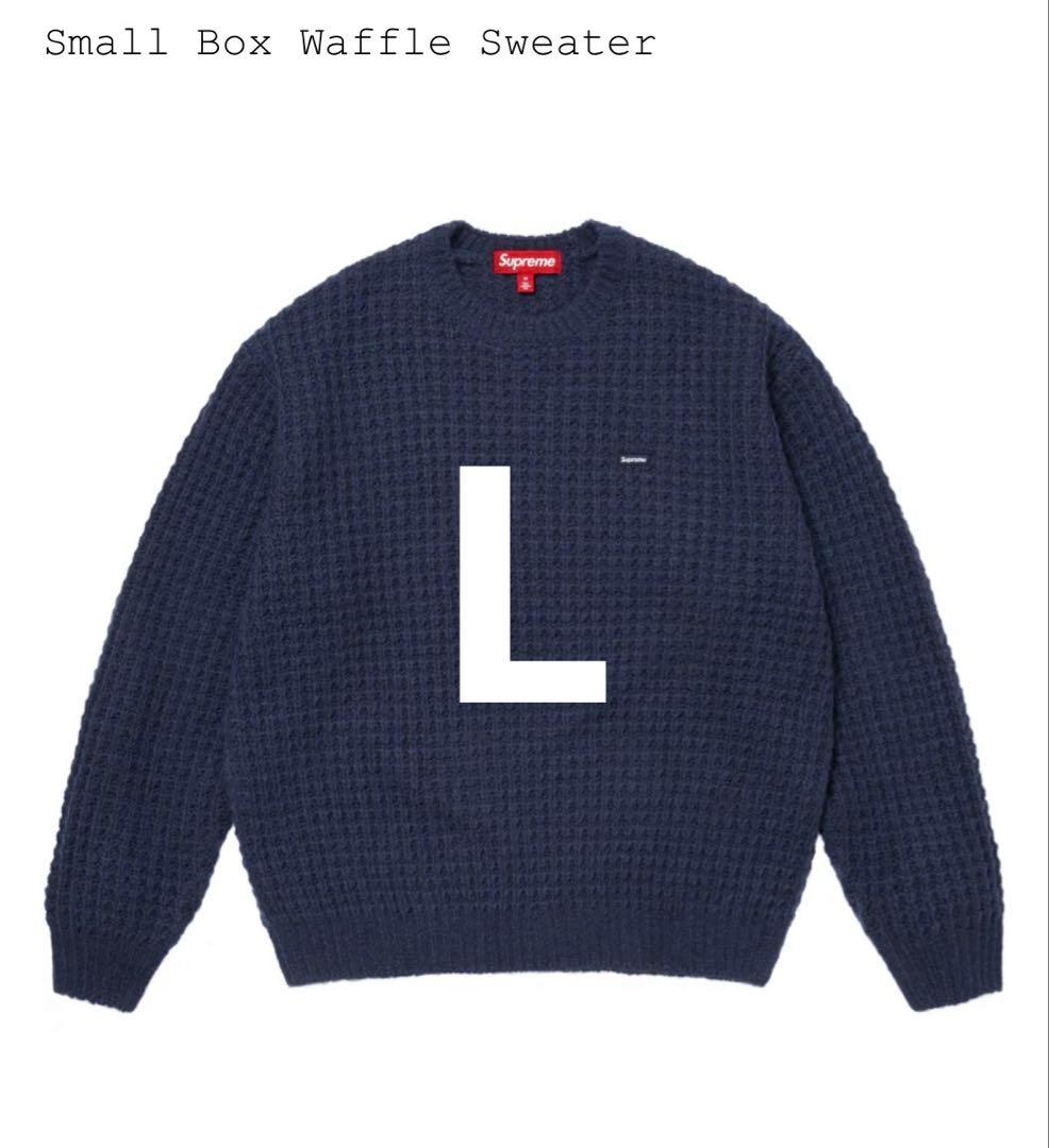 supreme small box waffle sweater L ネイビー 25FW Supreme Small Box Waffle Sweater - メルカリ