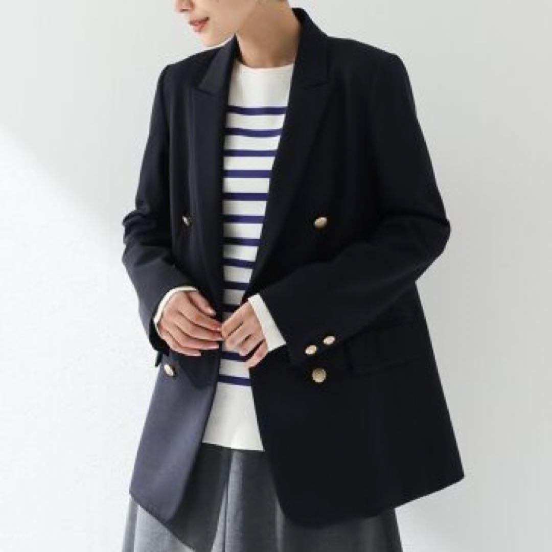 美品】IENA イエナ ダブルブレストジャケット 36 ネイビー - メルカリ