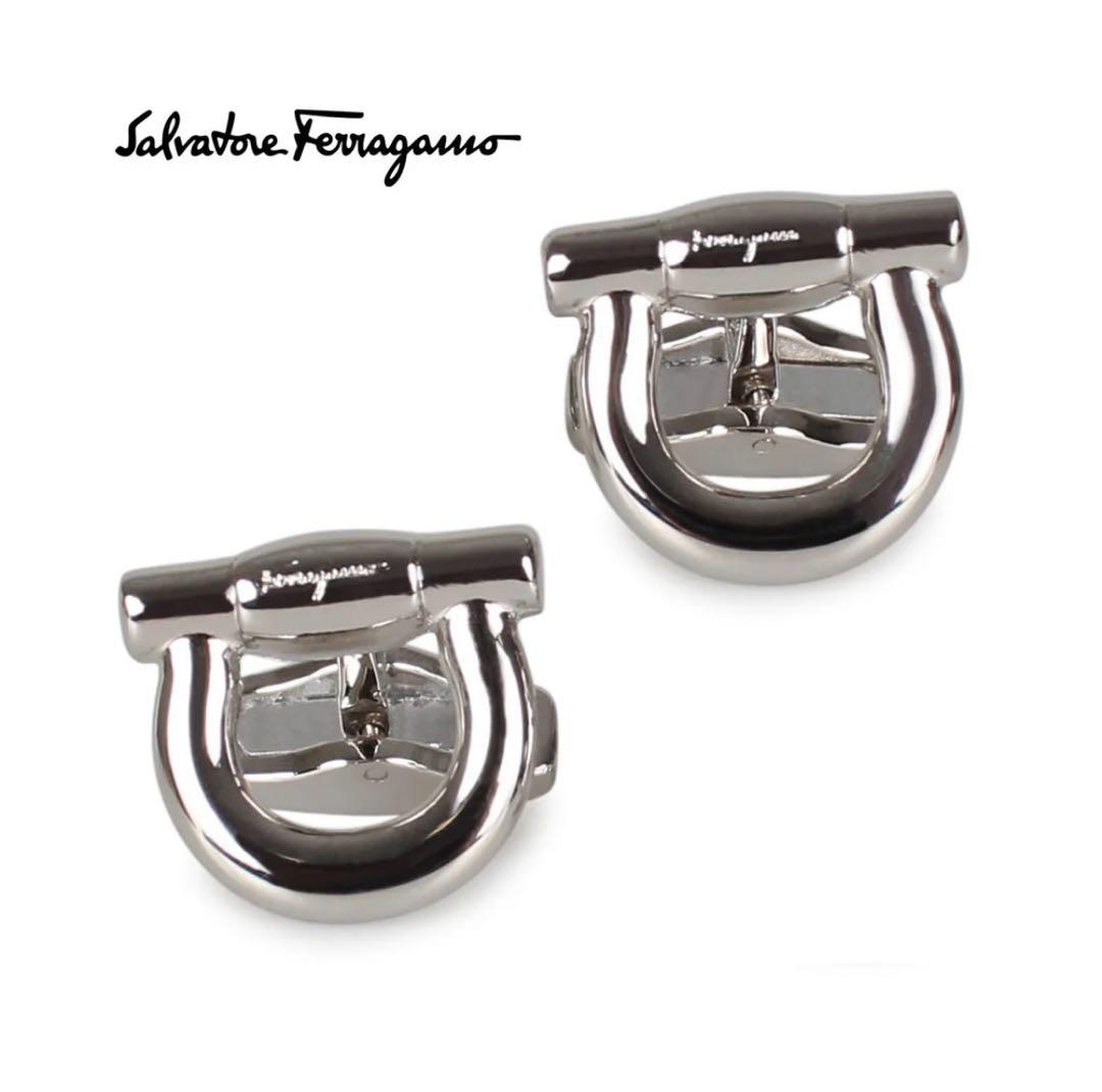 新品・未使用　Salvatore Ferragamo シルバー カフリンクス FERRAGAMO（フェラガモ） カフス カフリンクス シルバー ガンチーニ