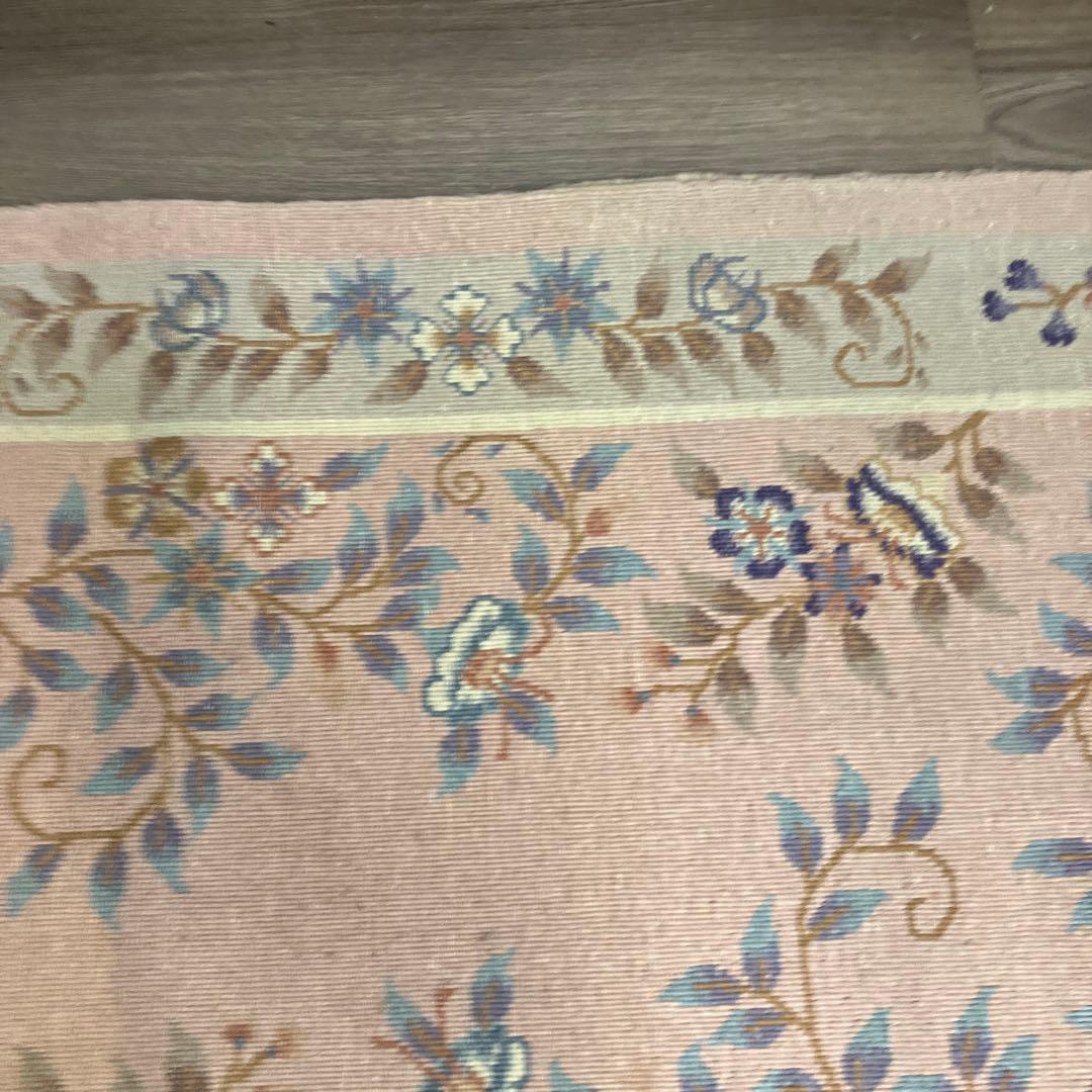 A-1 高級段通 花柄 絨毯 玄関マット 中国段通 JCCP 名工作品 敷物緞通