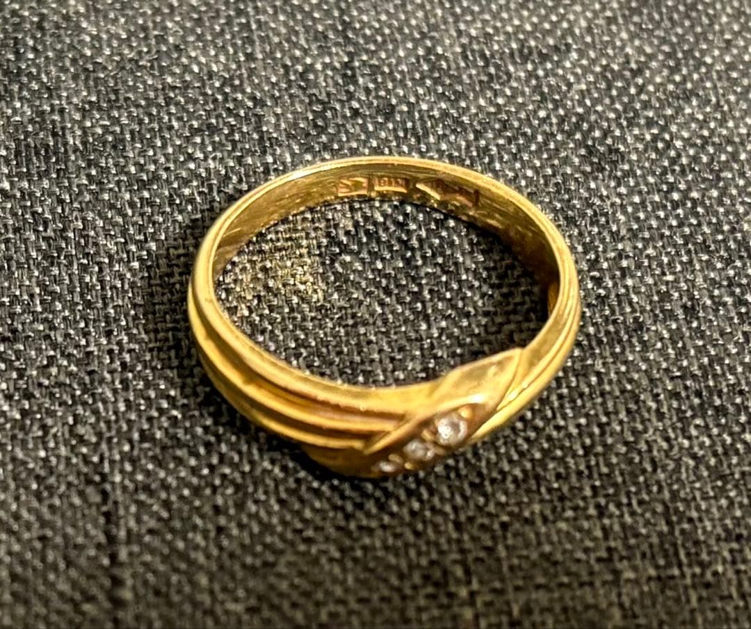 K18 ヴィンテージリング 約12号 楽天市場】［南店］ 【極美品】 柄付平打ちリング K18 約12号 約3.94g