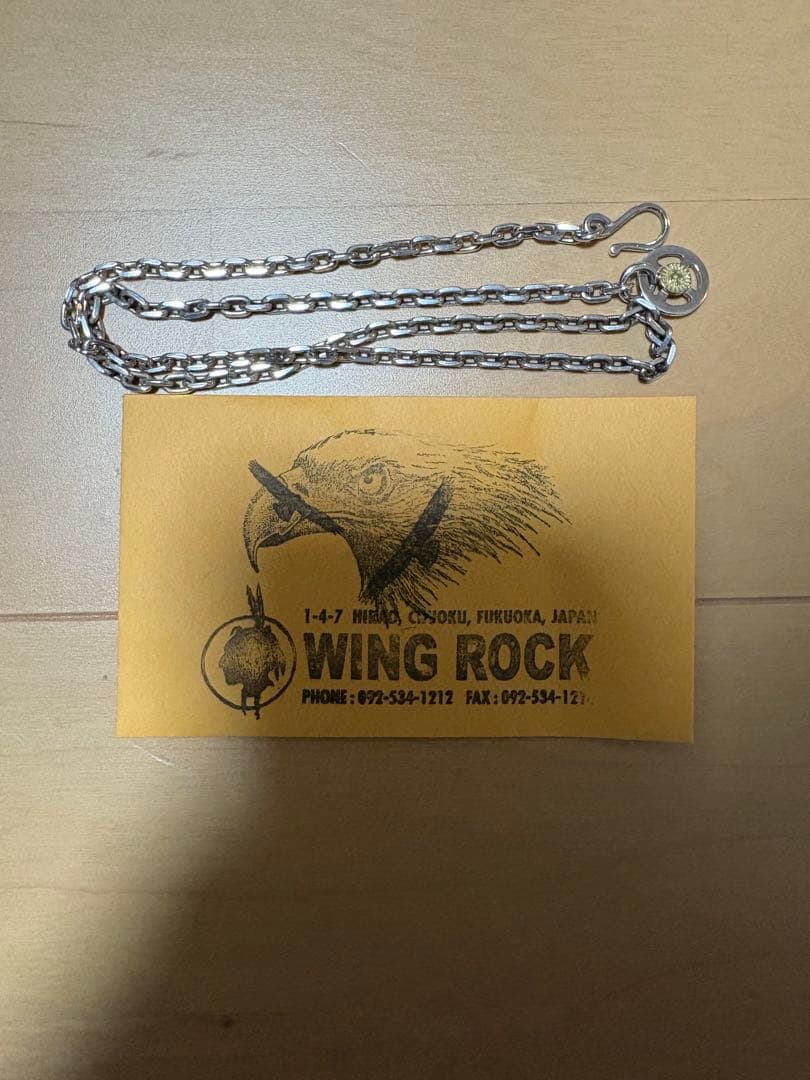WING ROCK シルバー チェーンネックレス K18付ホイールフック ウィングロック WING ROCK ロール ポロ チェーン 44cm シルバー