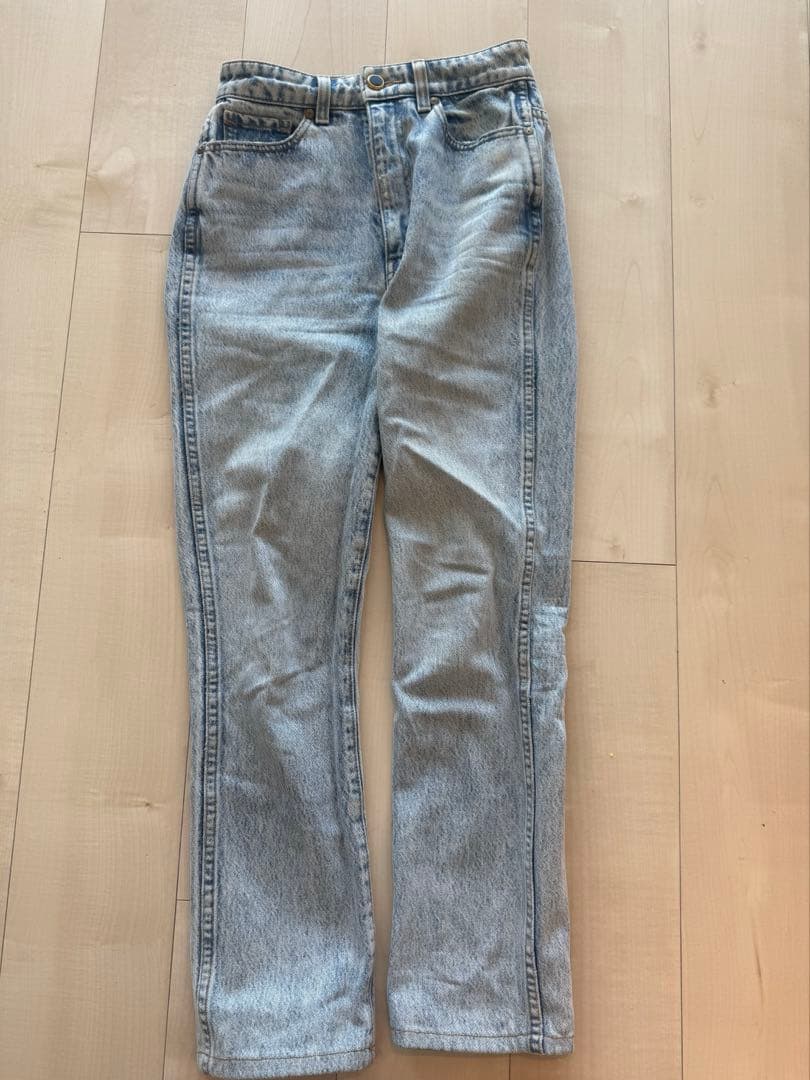 khaite デニム　24 kha:ki｜デニム 箔プリント テーパード パンツ “FOIL PRINT TAPRED