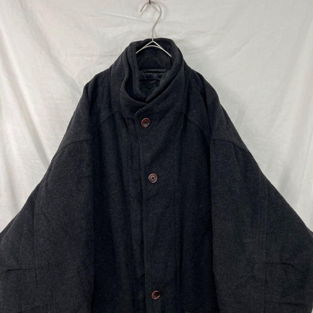 80s 90s lanificio vallombrosa カシミア混 コート カシミヤ混ウールリバーコート/40代50代からのレディース・メンズ