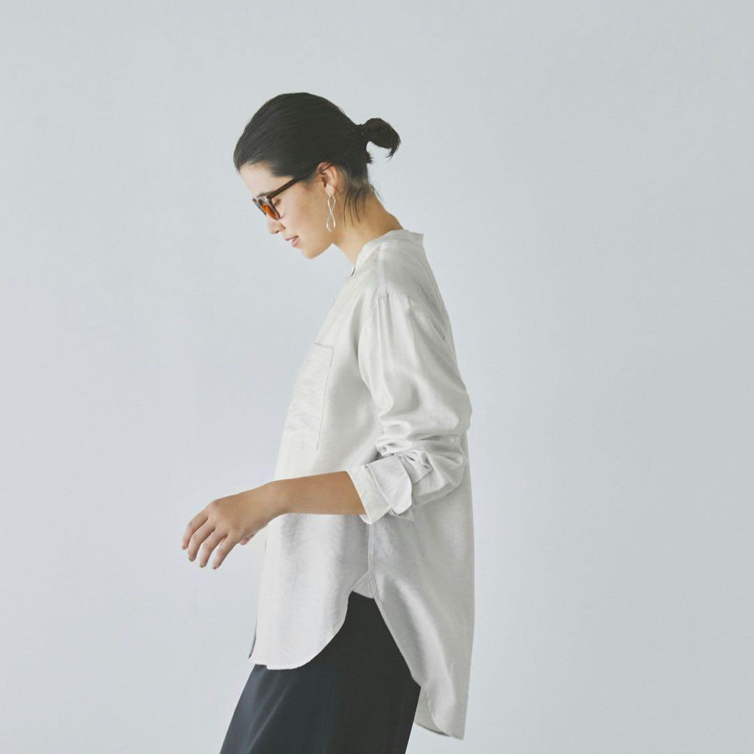 北欧暮らしの道具店 【24AW】とろんと光って揺れる シアーな羽織りブラウス とろんと光って揺れる」程よくシアーな羽織りブラウス - 北欧、暮らし
