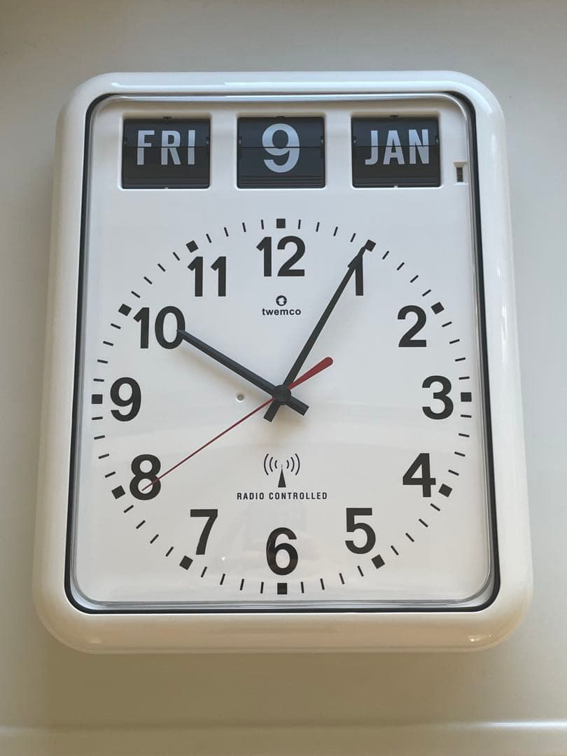 格安！twemcoパタパタ電波時計 RC-12 WHITE TWEMCO ラジオコントロールカレンダークロック #RC-12A