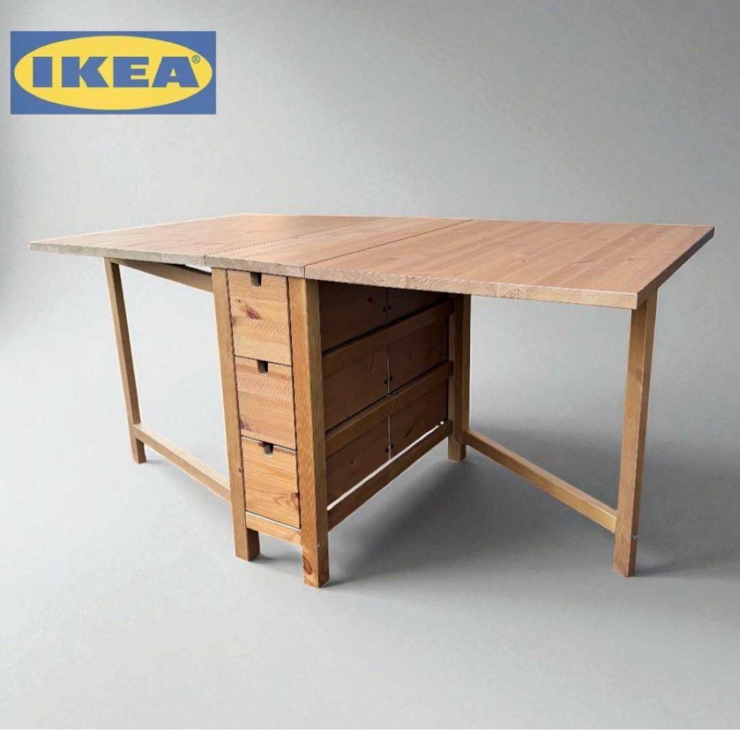 IKEA NORDEN ノールデン 折り畳み ダイニングテーブル 引き出し付き イケア（IKEA） IKEA - - NORDEN -ノールデン- ゲートレッグテーブル