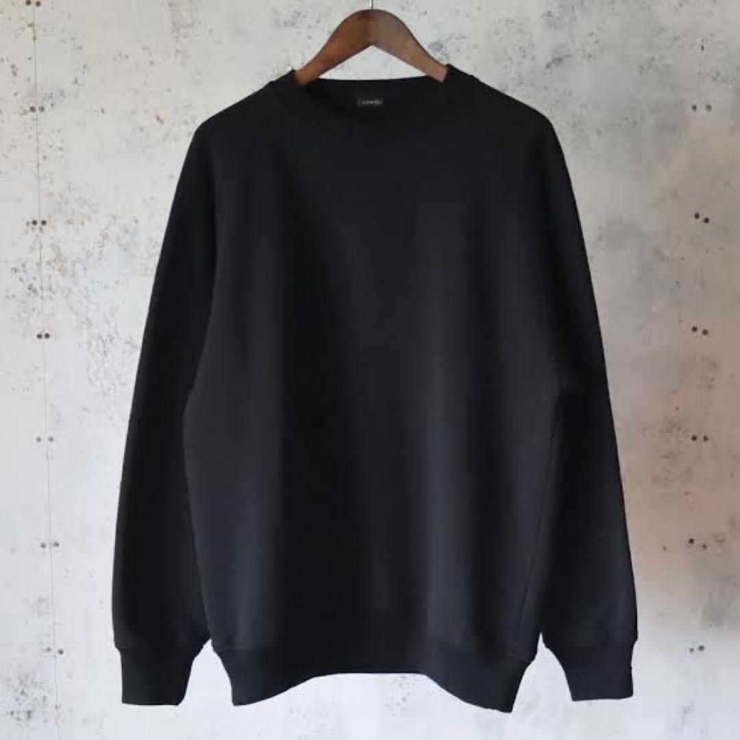 25AW COMOLI コットン裏毛クルーネック ブラック 4 Comoli | コットン裏毛 クルーネック Black